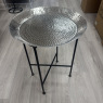 Side Table - Tray - Hammered Silver Finish Side Table - Tray - Hammered Silver Finish