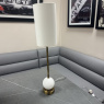Marble & Brass Slimline Table Lamp - Damaged Shade Marble & Brass Slimline Table Lamp - Damaged Shade