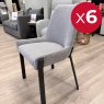 Set of 6 - Calabria Grey Fabric Chairs Set of 6 - Calabria Grey Fabric Chairs