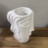 White Face Vase with Hair White Face Vase with Hair