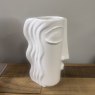 White Face Vase with Hair White Face Vase with Hair