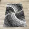 Velvet 3D Carved Piruette Rug - Grey/Black Velvet 3D Carved Piruette Rug - Grey/Black