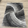 Velvet 3D Carved Piruette Rug - Grey/Black Velvet 3D Carved Piruette Rug - Grey/Black