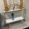 Brass and Marble Open Shelf Unit Brass and Marble Open Shelf Unit