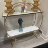 Brass and Marble Open Shelf Unit Brass and Marble Open Shelf Unit
