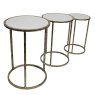 Marble Top/Hammered Metal - Nest of 3 Tables Marble Top/Hammered Metal - Nest of 3 Tables