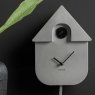 Wall Clock Modern Cuckoo - Metallic Silver Wall Clock Modern Cuckoo - Metallic Silver