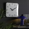 Wall Clock Sucinto Dome Square - White Wall Clock Sucinto Dome Square - White