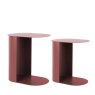 Riqueza - Set of 2 Oval Tables - Burgundy Red Riqueza - Set of 2 Oval Tables - Burgundy Red