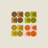 Orla Kiely - Spot Square Oval Coasters x4 Orla Kiely - Spot Square Oval Coasters x4