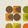 Orla Kiely - Spot Square Oval Coasters x4 Orla Kiely - Spot Square Oval Coasters x4