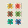 Orla Kiely - Atomic Flower Coasters x6 Orla Kiely - Atomic Flower Coasters x6