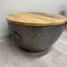 Metal & Wood - Storage Round Table Metal & Wood - Storage Round Table