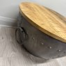Metal & Wood - Storage Round Table Metal & Wood - Storage Round Table