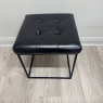 Black Faux Leather -Square Stool Black Faux Leather -Square Stool