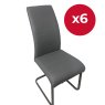 Set of 6 - Mischa chairs - Grey with Grey Frame Set of 6 - Mischa chairs - Grey with Grey Frame
