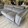 Natuzzi Editions - Atlas LHF Corner In Grey Velvet with Elec Recliner Natuzzi Editions - Atlas LHF Corner In Grey Velvet with Elec Recliner