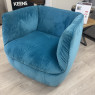 Natuzzi Editions - Wally Swivel Armchair in Blue Fabric Natuzzi Editions - Wally Swivel Armchair in Blue Fabric