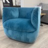 Natuzzi Editions - Wally Swivel Armchair in Blue Fabric Natuzzi Editions - Wally Swivel Armchair in Blue Fabric