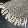 Malini Herringbone Charcoal Throw with fringe Malini Herringbone Charcoal Throw with fringe
