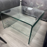 Glass Side Table with Glass Shelf Glass Side Table with Glass Shelf