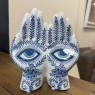 Blue and White All Seeing Hands Ornament Blue and White All Seeing Hands Ornament