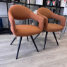 Set of 2 Jasmine Chairs - Orange Fabric Set of 2 Jasmine Chairs - Orange Fabric