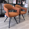 Set of 2 Jasmine Chairs - Orange Fabric Set of 2 Jasmine Chairs - Orange Fabric