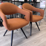 Set of 2 Jasmine Chairs - Orange Fabric Set of 2 Jasmine Chairs - Orange Fabric