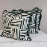 Cushion Bundle - Set of 3 - Green Squares with Fringe Cushion Bundle - Set of 3 - Green Squares with Fringe