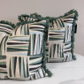 Cushion Bundle - Set of 3 - Green Squares with Fringe Cushion Bundle - Set of 3 - Green Squares with Fringe
