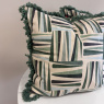 Cushion Bundle - Set of 3 - Green Squares with Fringe Cushion Bundle - Set of 3 - Green Squares with Fringe