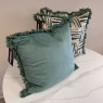 Cushion Bundle - Set of 3 - Green Squares with Fringe Cushion Bundle - Set of 3 - Green Squares with Fringe