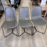 Set of 3 - Venus Dining Chairs in Dark Taupe/Grey Set of 3 - Venus Dining Chairs in Dark Taupe/Grey