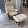 Stressless - Consul Small Chair with Stool in Batick Cream Stressless - Consul Small Chair with Stool in Batick Cream