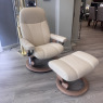 Stressless - Consul Small Chair with Stool in Batick Cream Stressless - Consul Small Chair with Stool in Batick Cream