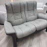 Stressless - Buckingham 2 Seater - Grey Leather & Grey Wood Stressless - Buckingham 2 Seater - Grey Leather & Grey Wood