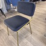 Set of 6 - Calligaris Sixty Chairs - Grey with Gold frame Set of 6 - Calligaris Sixty Chairs - Grey with Gold frame