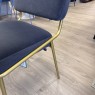Set of 6 - Calligaris Sixty Chairs - Grey with Gold frame Set of 6 - Calligaris Sixty Chairs - Grey with Gold frame