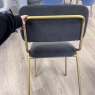 Set of 6 - Calligaris Sixty Chairs - Grey with Gold frame Set of 6 - Calligaris Sixty Chairs - Grey with Gold frame